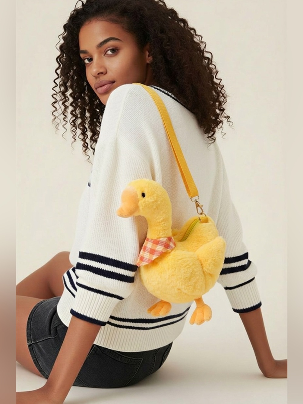 NWT Yellow Plush Duck Crossbody Novelty Bag Purse